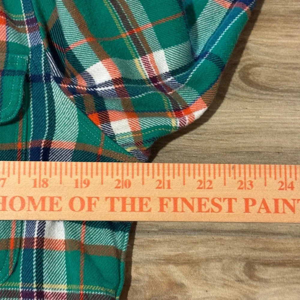 Polo Ralph Lauren Mens Flannel Shirt Green Plaid Elbow Patches Cotton Medium - Picture 7 of 7